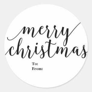 Adesivo Feliz Natal Para De Script Preto Tipo Elegante