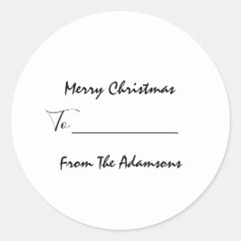 Adesivo Feliz Natal Para.. Do Nome Da Família Branca De Fe