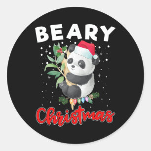 Adesivo Feliz Natal Para Panda Bear Engraçado