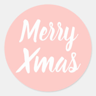 Adesivo Feliz Natal pastel rosa minimalista