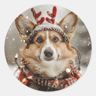 Adesivo Feliz Natal Pembroke Welsh Corgi