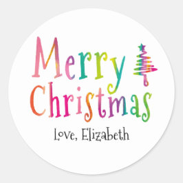 Adesivo Feliz Natal Personalizado Colorido