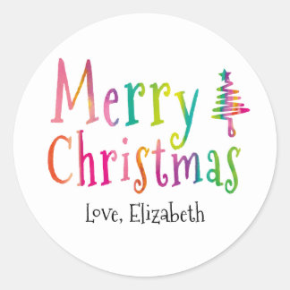 Adesivo Feliz Natal Personalizado Colorido