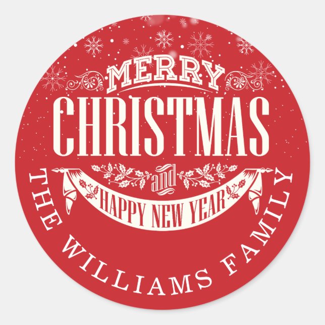 Adesivo Feliz Natal Personalizado e um Feliz ano novo (Frente)