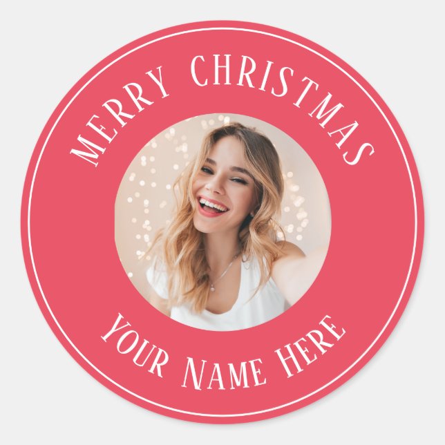 Adesivo Feliz Natal personalizado para as cartas (Frente)