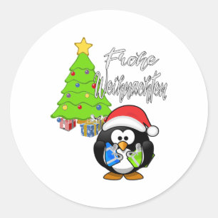 Adesivo Feliz Natal Pingüim Ideia de Presente de Natal