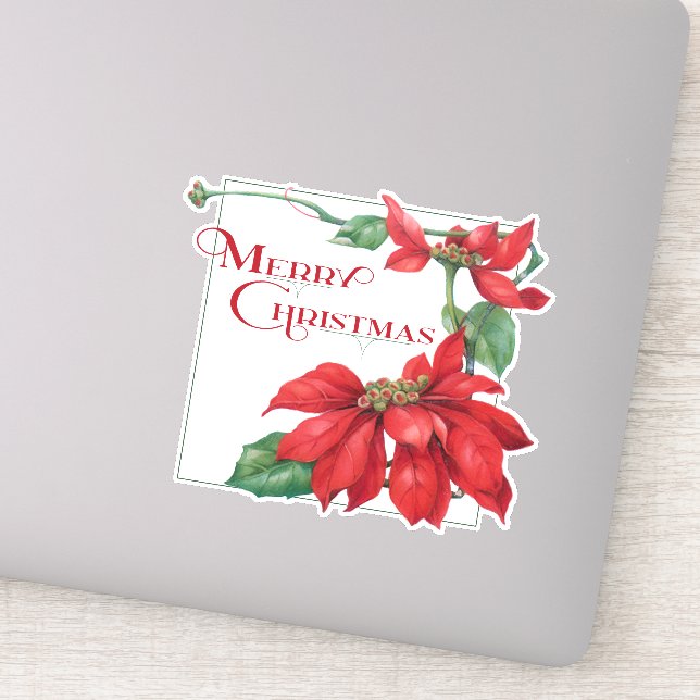Adesivo Feliz Natal Poinsettias (Detalhe)