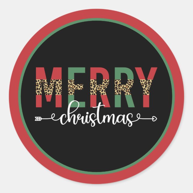 Adesivo Feliz Natal Presentes de Celebração de Natal em Fa (Frente)
