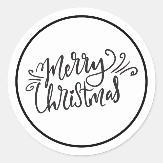 Adesivo Feliz Natal Preto e Branco (Frente)