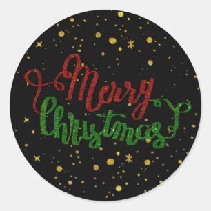 Adesivo Feliz Natal Preto E Dourado