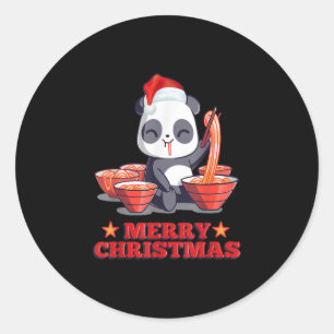 Adesivo Feliz Natal - Ramen Panda Noodles Japoneses