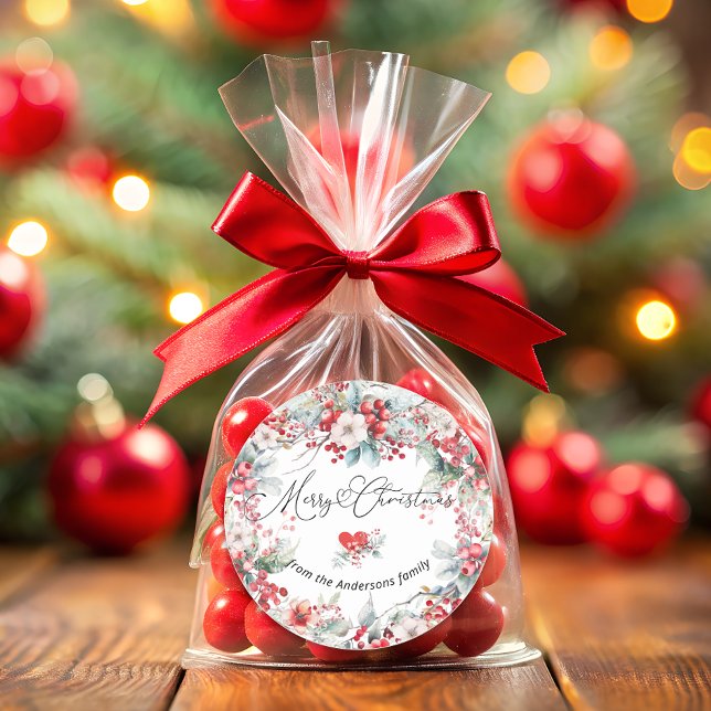 Adesivo Feliz Natal Red Floral Botânica (Criador carregado)