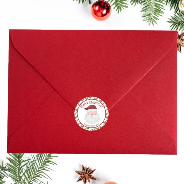 Adesivo Feliz Natal Red Papai Noel (Christmas Santa Claus Sticker the you can easily personilze.)