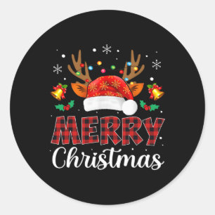Adesivo Feliz Natal Red Santa Hat Reindeer Família Xmas