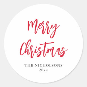Adesivo Feliz Natal Red Script Modern Holiday