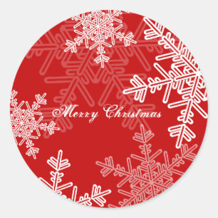 Adesivo Feliz Natal Red Snowflake - Script Minimalista