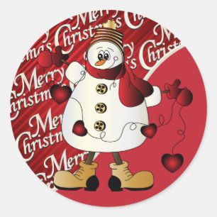 Adesivo Feliz Natal Red Snowman