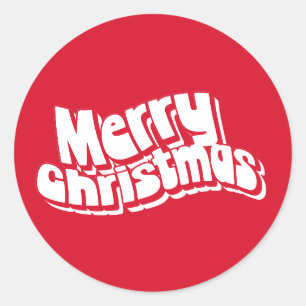 Adesivo Feliz Natal Red White Fun Retro