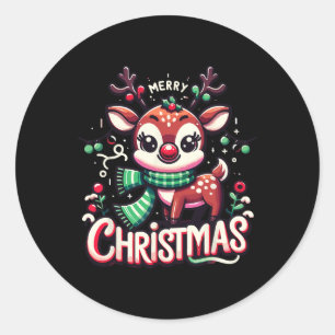 Adesivo Feliz Natal Reindeer Árvore Luzes Xmas Família M