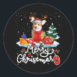 Adesivo Feliz Natal Reindeer Papais noeis bonitos Corgi<br><div class="desc">Feliz Natal Reindeer Papais noeis bonitos Corgi Cão 1</div>