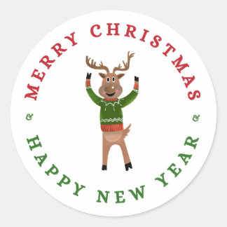 Adesivo Feliz Natal, Reindeer Sticker