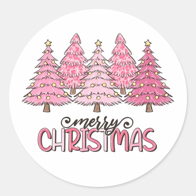 Adesivo Feliz Natal Rosa (Frente)