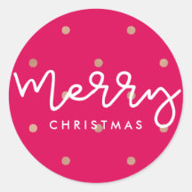 Feliz Natal Rosa com Pontos Dourados