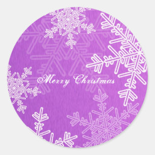 Adesivo Feliz Natal Roxo Snowflake - Script Minimalista