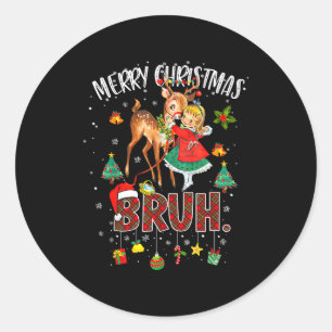 Adesivo Feliz Natal Rudolph O Reno Nariz Vermelho Bruh