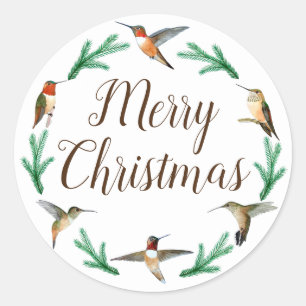 Adesivo Feliz Natal Rufous e o Cl de Hummingbird de Allen