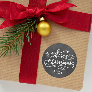 Adesivo Feliz Natal Rustico Letra Lousa Preta