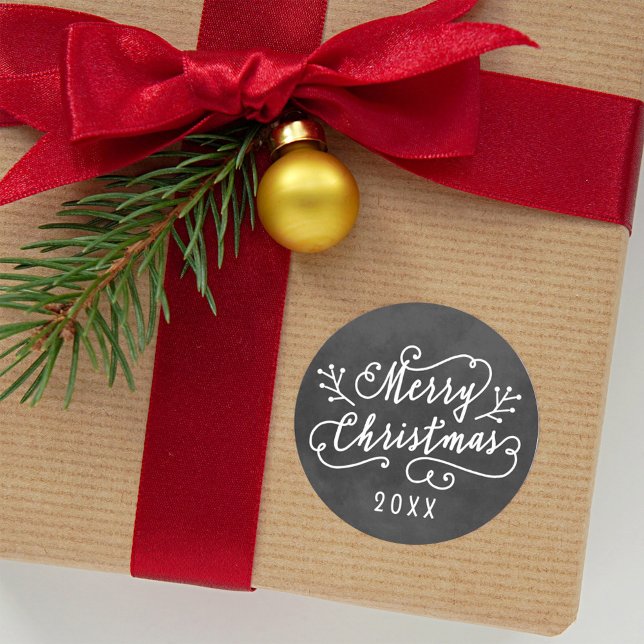 Adesivo Feliz Natal Rustico Letra Lousa Preta (Criador carregado)