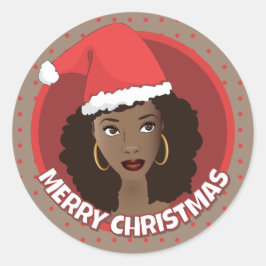 Adesivo Feliz Natal, Santa Hat Negra