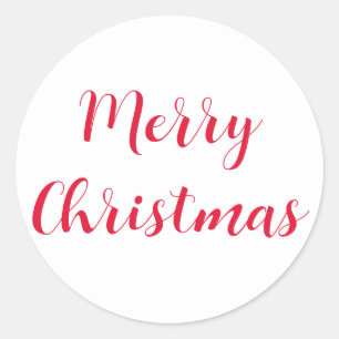 Adesivo Feliz Natal - Script Vermelho Simples Branco