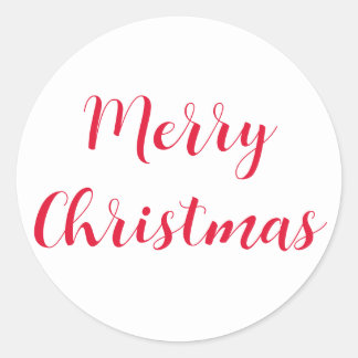 Adesivo Feliz Natal - Script Vermelho Simples Branco