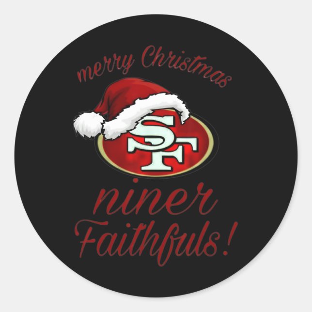 Adesivo Feliz Natal Sf 49 Niner Faithfuls (Frente)