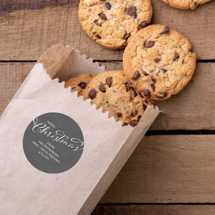 Adesivo Feliz Natal Silver Script Winter Snowflake