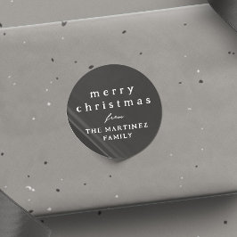 Adesivo Feliz Natal, simples cinza de ardósia