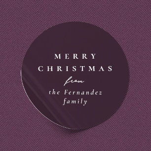 Adesivo Feliz Natal simples e elegante, feriado roxo de am