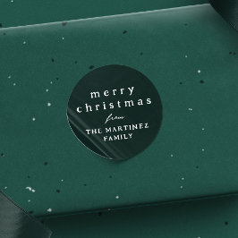 Adesivo Feliz Natal, simples e rústico feriado verde escur