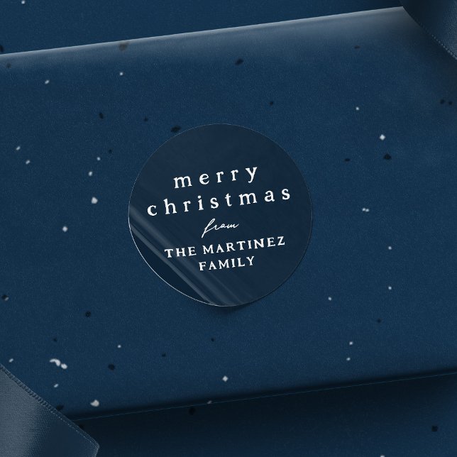 Adesivo Feliz Natal - simples feriado azul-marinho (Criador carregado)