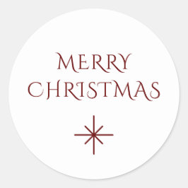 Adesivo Feliz Natal Simples Floco de Neve Vermelho Mínimo