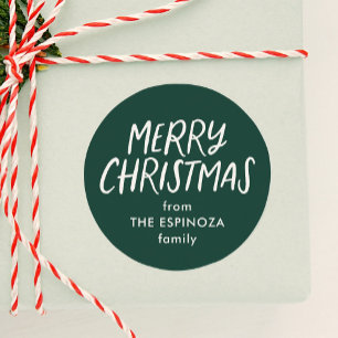 Adesivo Feliz Natal, simples presente de Natal verde
