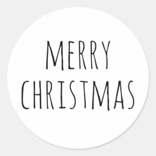 Adesivo Feliz Natal. Simples preto e branco