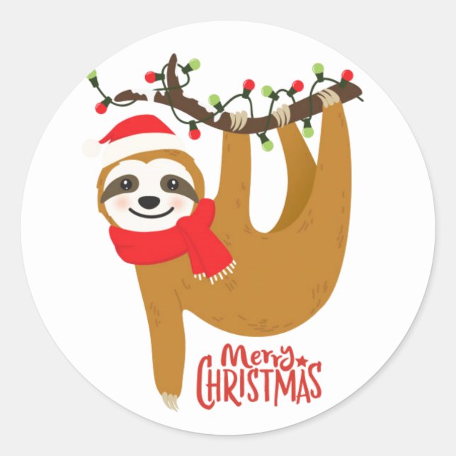 Adesivo Feliz Natal Sloth (Frente)