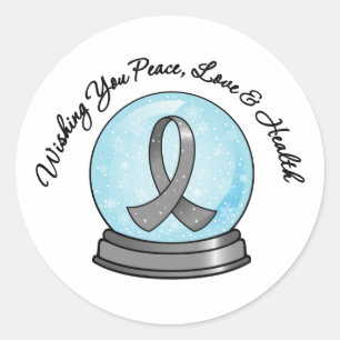 Adesivo Feliz Natal Snowglobe da fita do cancro cerebral