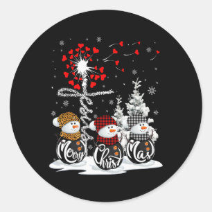 Adesivo Feliz Natal Snowman Leopard Buffalo Red Xadrez