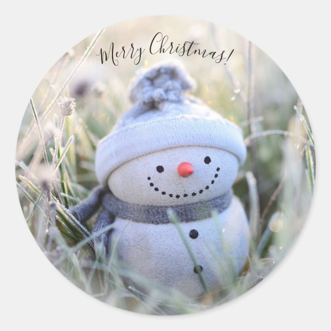 Adesivo Feliz Natal Snowman Stickers Envelope Seals (Frente)