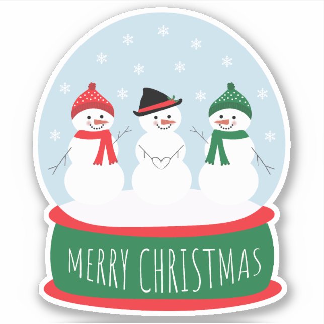 Adesivo Feliz Natal Snowmen (Frente)