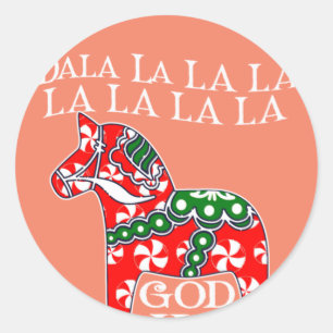 Adesivo Feliz Natal Sueco Jul Dala Horse Dalahos